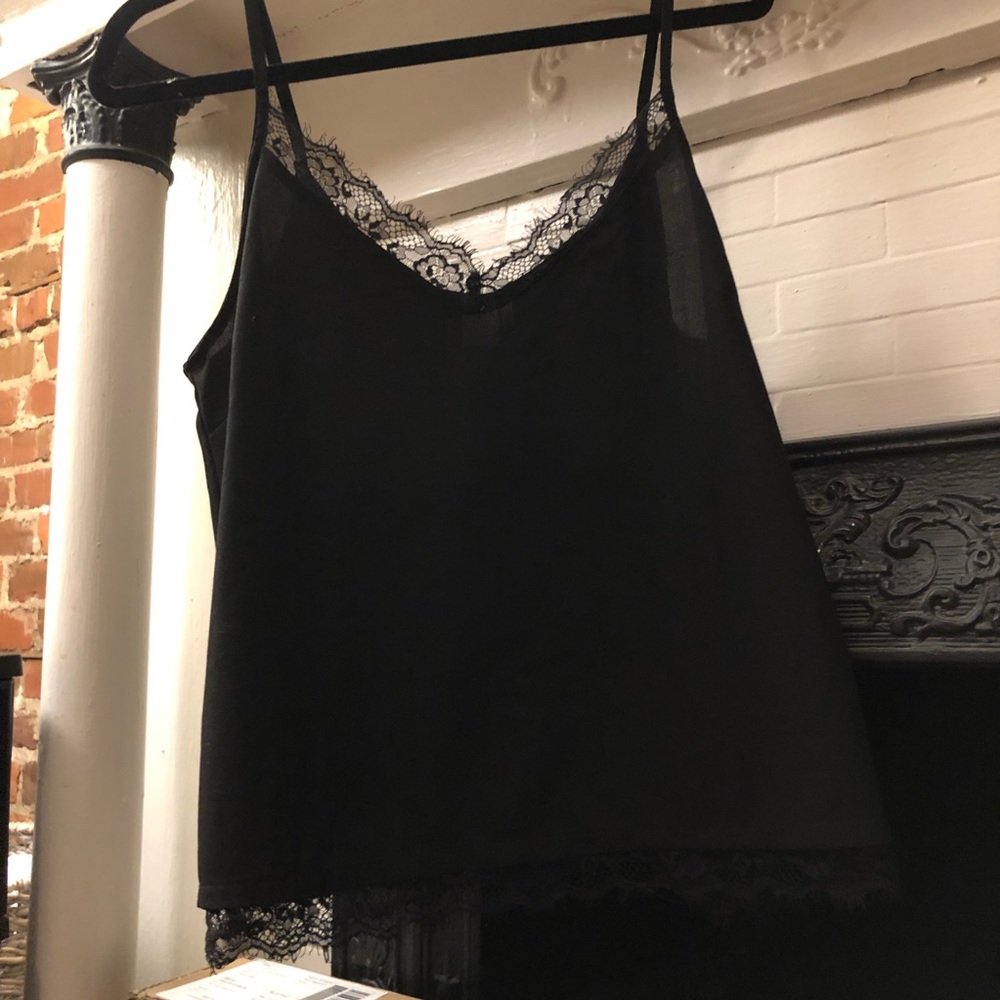 Black Lace Detail Blouse